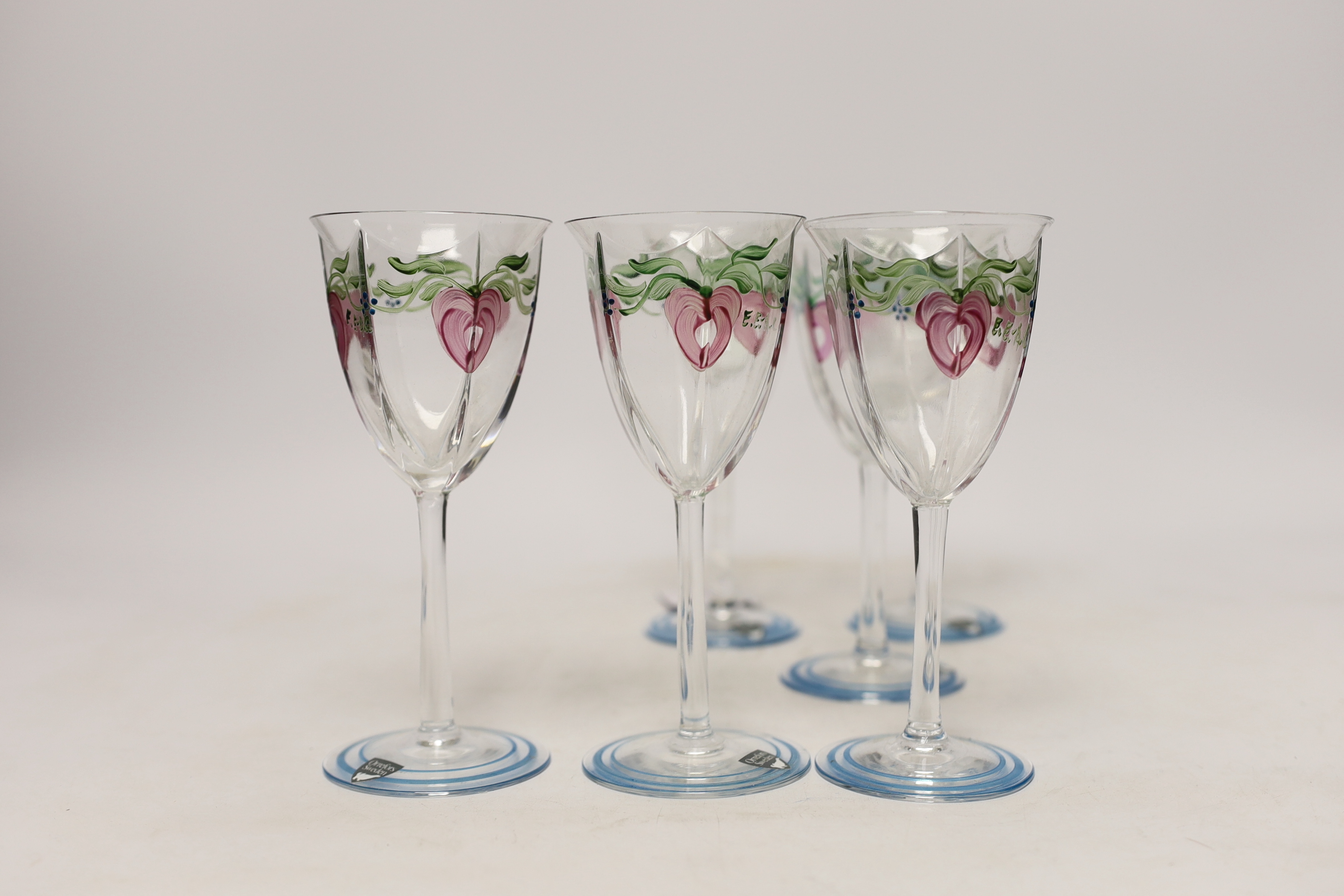 Aset of six Orrefors Maya sherry glasses, 15cm